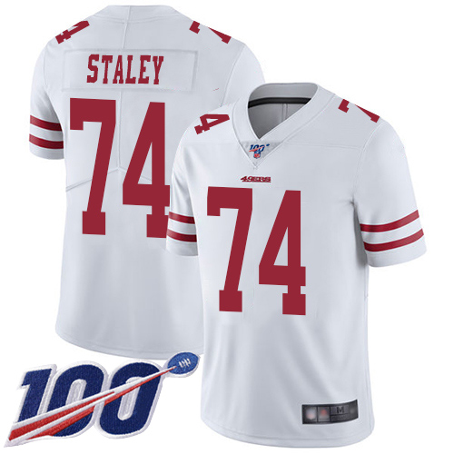 San Francisco 49ers Limited White Men Joe Staley Road NFL Jersey #74 100th Season Vapor Untouchable->san francisco 49ers->NFL Jersey